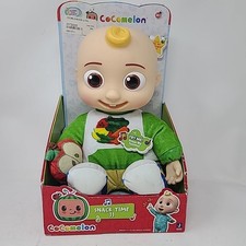 CoComelon Snack Time JJ Plush Doll Green Shirt with Red Apple Sings