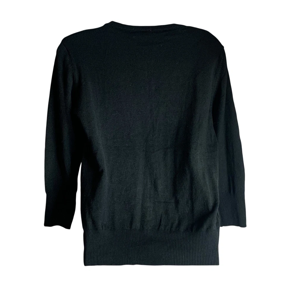 Cárdigan Abotonado Hecho en Travesas Terminará en Lágrimas Tercer Ojo Pin Up Negro L Nuevo Foto 3 de 4