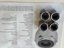 Four SS Heavy-Profile Nylon-Insert Locknuts, 3/4" - 10 Thread Size