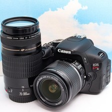 Canon EOS Kiss X5 DSLR Camera Dual Lens Set with Easy Smartphone Transfer