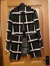 Frank Lyman Fitted Collarless Black Check Jacket/coat Size 10. Vgc *reduced*