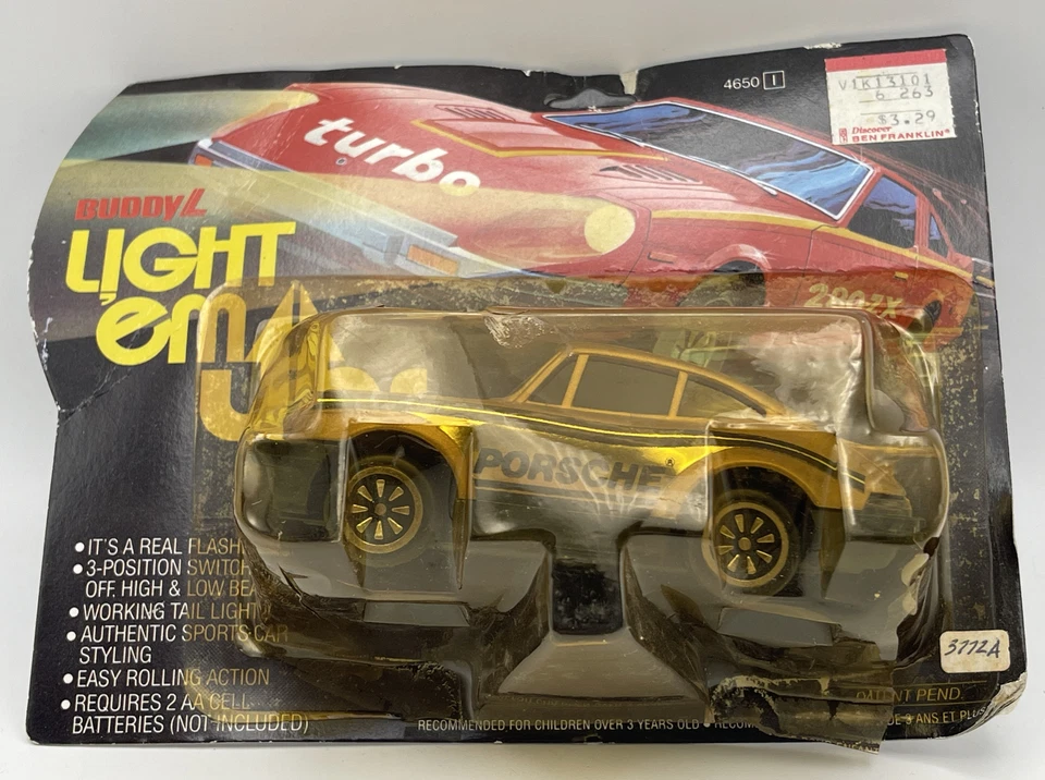 VTG 1983 Buddy L "Light "Em Up" Porsche W/Headlights & Tail Lights BNIP - Image 2 of 4