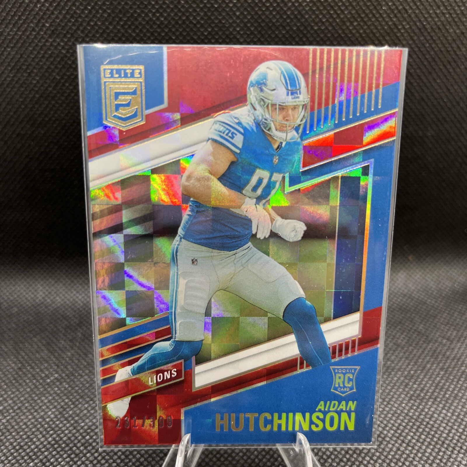 2022 Panini Donruss Elite #136 Aidan Hutchinson Red Cubes /399 RC Rookie C-9