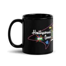 Hollywood Star Lanes Black Coffee Mug Lebowski Mid Century Modern