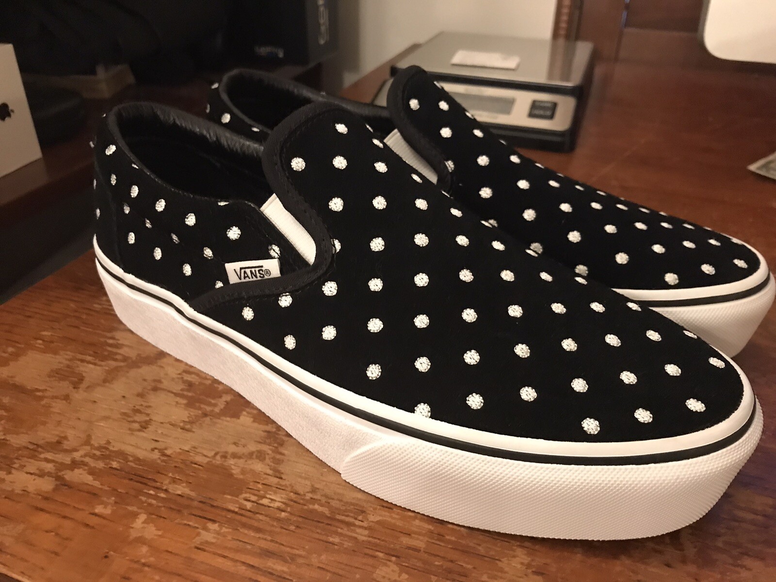 polka dot platform vans