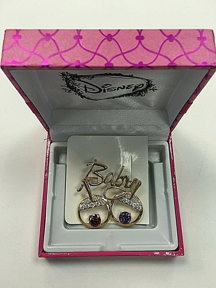 BABY EYES Boy Girl FASHION INSPIRED GOLD PIN BROOCH  New RUBY AMETHYST CZ STONES - Image 4 of 4