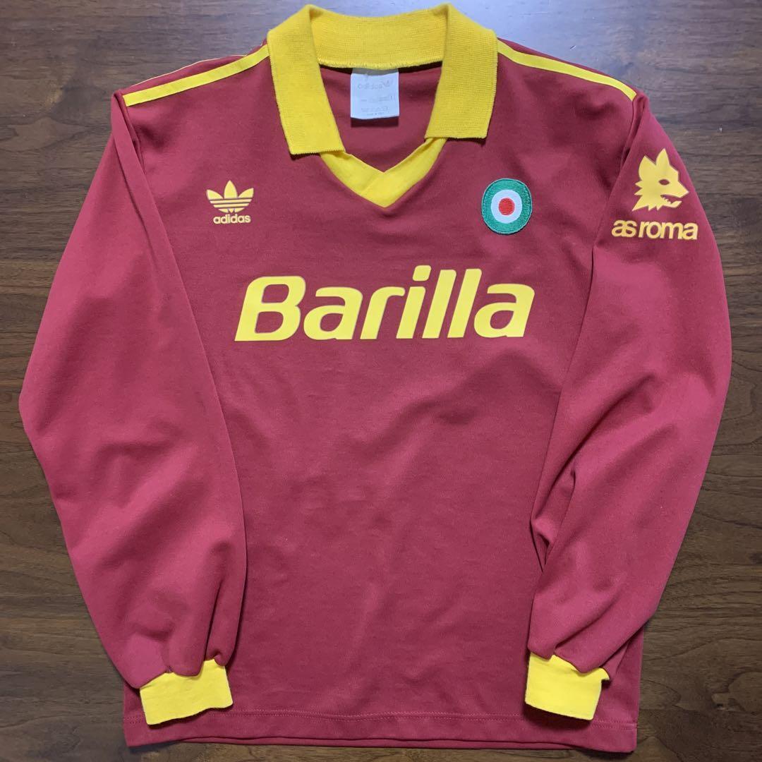 Vintage AS Roma 91/92 Home Size S adidas Soccer Long Sleeve Vintage AS Roma 91/92 Home Size S adidas Soccer Long Sleeve