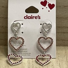 Claire's Heart Dangle Earrings Brand NEW