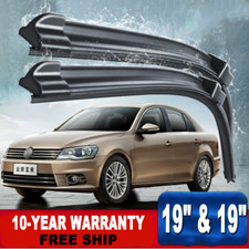 19" & 19" OEM Quality Bracketless Windshield Wiper Blades J-Hook Pair For Civic