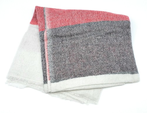 Soft Lightweight Cashmere Scarf Hand Made in Nepal Natural Dyes Striped Patterns - Afbeelding 1 van 26