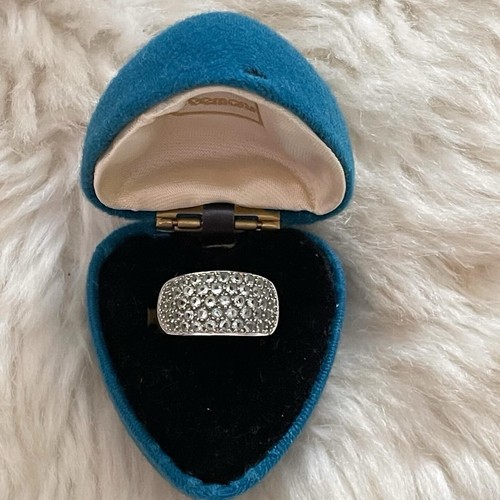 Gorgeous QVC 9ct Gold Aquamarine Large Cluster Cocktail Dress Ring UK Size M - Picture 2 of 12