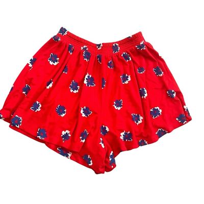 New Draper James Pull On Shorts Large Flowy Fireworks Red Blue Vacation Cruise