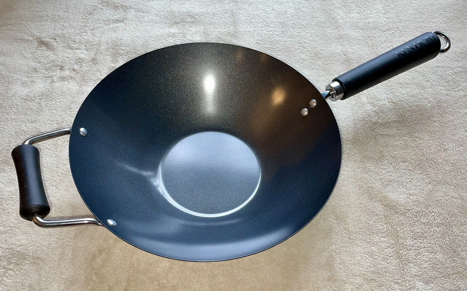 Ken Hom 12” Excellence Non-Stick Lightweight Carbon Steel Wok Stir Fry Pan