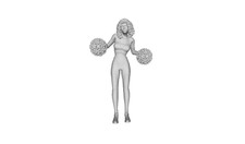 Printle L Femme 640--Pom-Poms De Cheerleader Cheveux Ondulés Pour Diorama Train