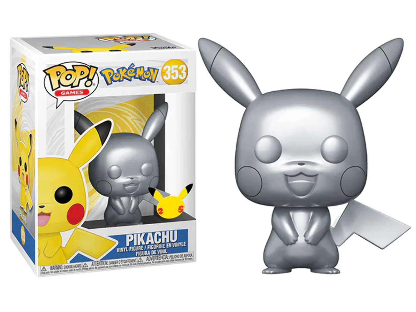 Pokemon: Pikachu (Silver Metallic) Funko Pop! Vinyl