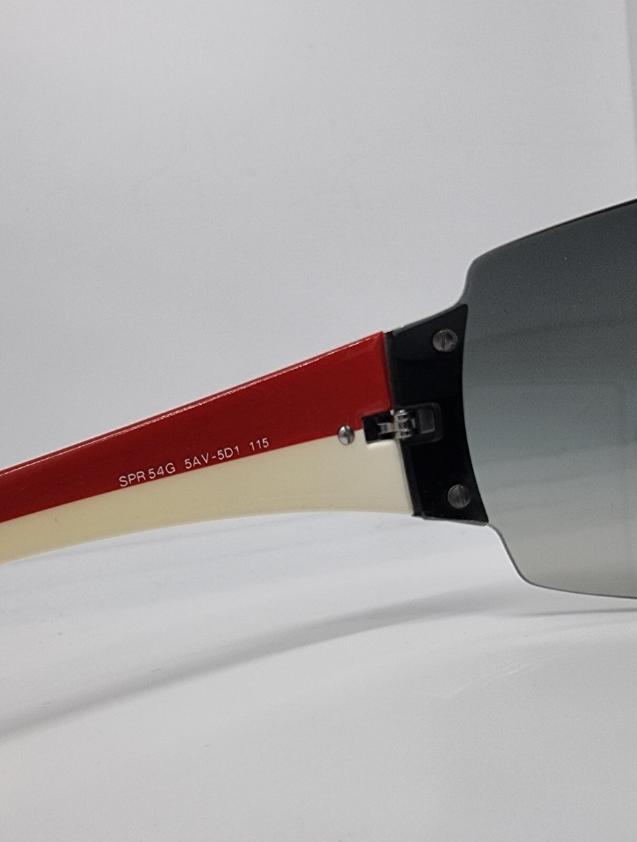 Prada SPR 54G Red/White, Smoke Lens Sunglasses, Case Retro  display picture 2