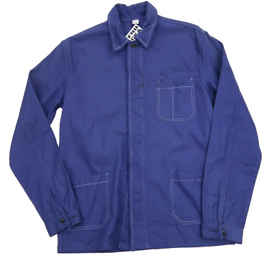 VINTAGE französische EU Worker CHORE Arbeitshemd Jacke Gr. M (T6922)