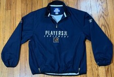 Vintage Reebok NFL Players Equipment Blue Windbreaker 1/4 Zip Jacket Sz Medium