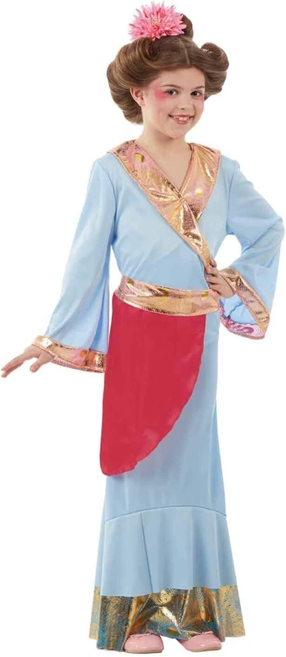 VENDA Fantasia de Princesa Japonesa Meninas Crianças Barato Vestido Kimono Gueixa Halloween - Imagem 2 de 4