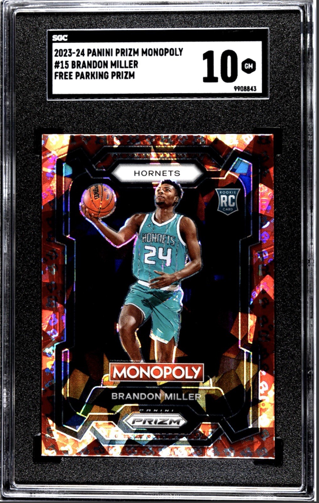 2023-24 Panini Prizm Brandon Miller Monopoly Free Parking #15 (RC) - SGC 10 Gem