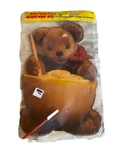 Vintage Teddy Bear Erasaboard With Red Bandana Pen Holder For Messages