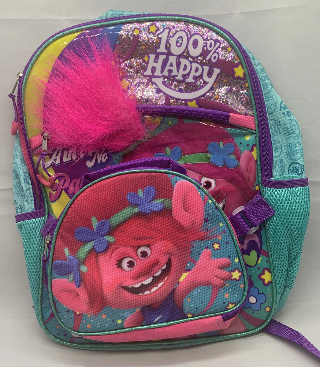 TROLLS Backpack and Lunch Box NeW Sparkly Book Bag With Lunchbox POPPY NWT