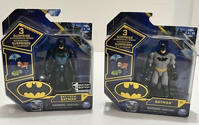 DC Spin Master Action Figures Lot of  Batman & Bat-Tech Batman 4 In. Super Hero