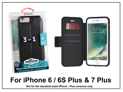 Griffin Survivor Adventure robuste Brieftasche Hülle für iPhone 6 PLUS 6S PLUS schwarz