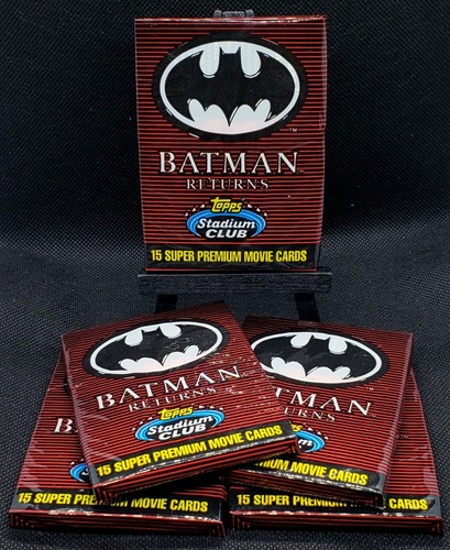 1992 Topps Stadium Club BATMAN RETURNS 15 Premium Movie Cards 5 Sealed Packs - Picture 1 of 3