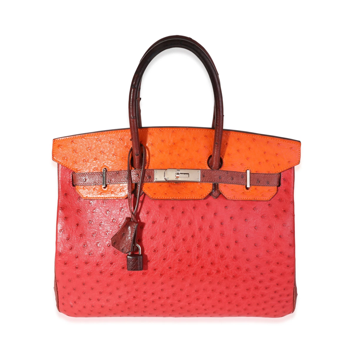 Herm s Rouge Vif Tangerine Rouge H Ostrich Birkin 35 PHW eBay