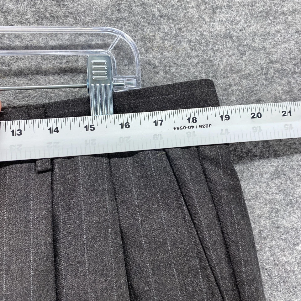 Pantalones de vestir sin marca para hombre 38*28 gris a rayas tiro alto plisados puños cachemir Foto 3 de 4