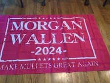 Morgan Wallen 2024 Flagge Banner Schild USA 3x5 Fuß Make Mullets Great Again