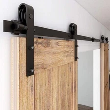 CCJH 4FT-20FT Sliding Barn Door Hardware Kit Track For One/Two Wood Doors