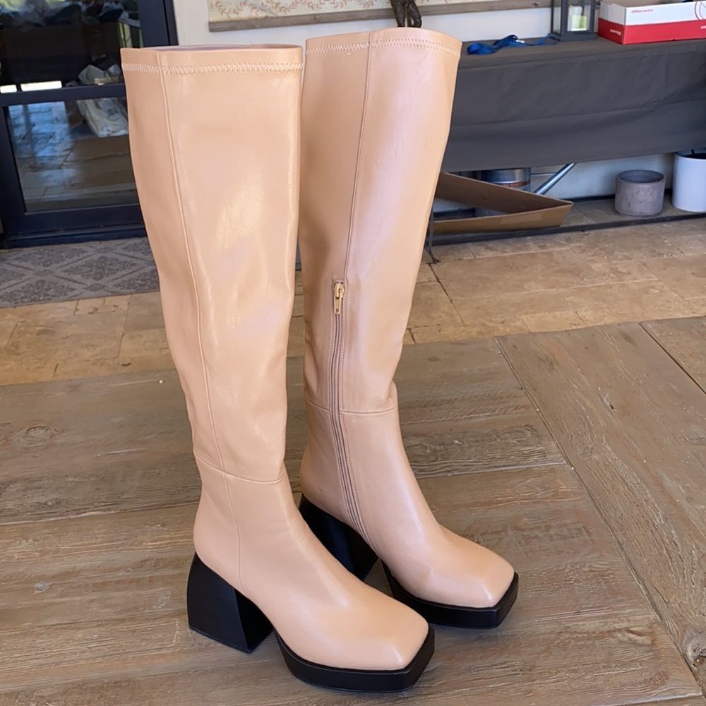 New Free People x Jeffrey Campbell Daphne Second Skin Platform Boots US 10 image 4