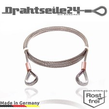 Edelstahlseil Edelstahl Drahtseil mit Ösen Kauschen Stahlseil mit Kauschen VA