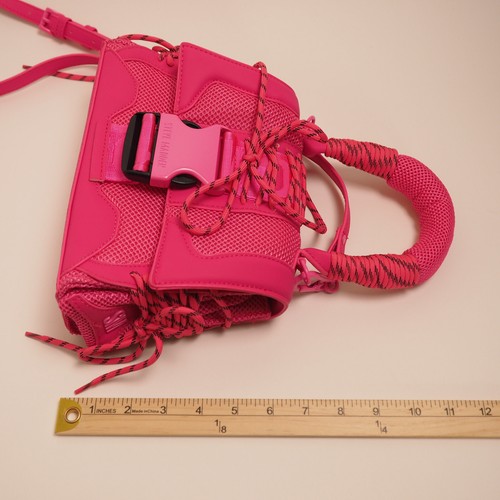 Steve Madden Bdiego Handbag Purse Crossbody Barbie Pink Shoelaces Sneakers Mesh - Picture 18 of 20