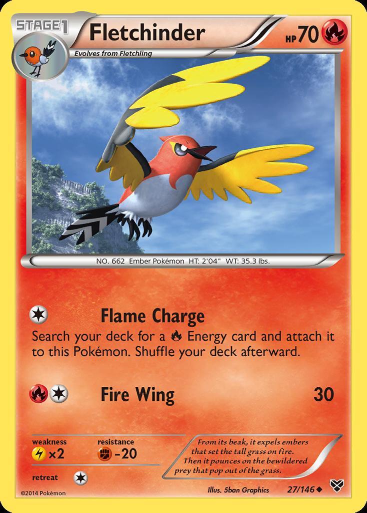 Pokemon Fletchinder (27/167) XY LP REVERSE HOLO