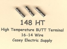 50 High Temperature BUTT Terminal Connectors #16-14 Wire Gauge AWG 900°F MOLEX