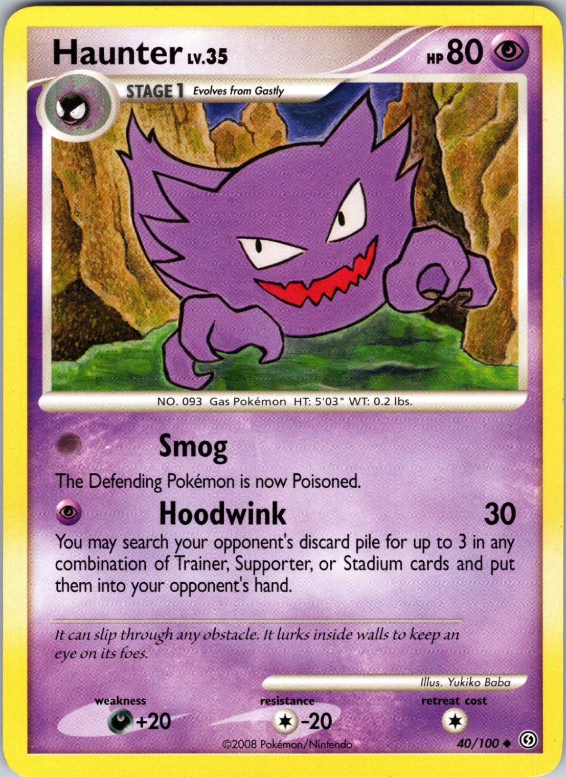Haunter 40/100 Stormfront Pokemon TCG LP