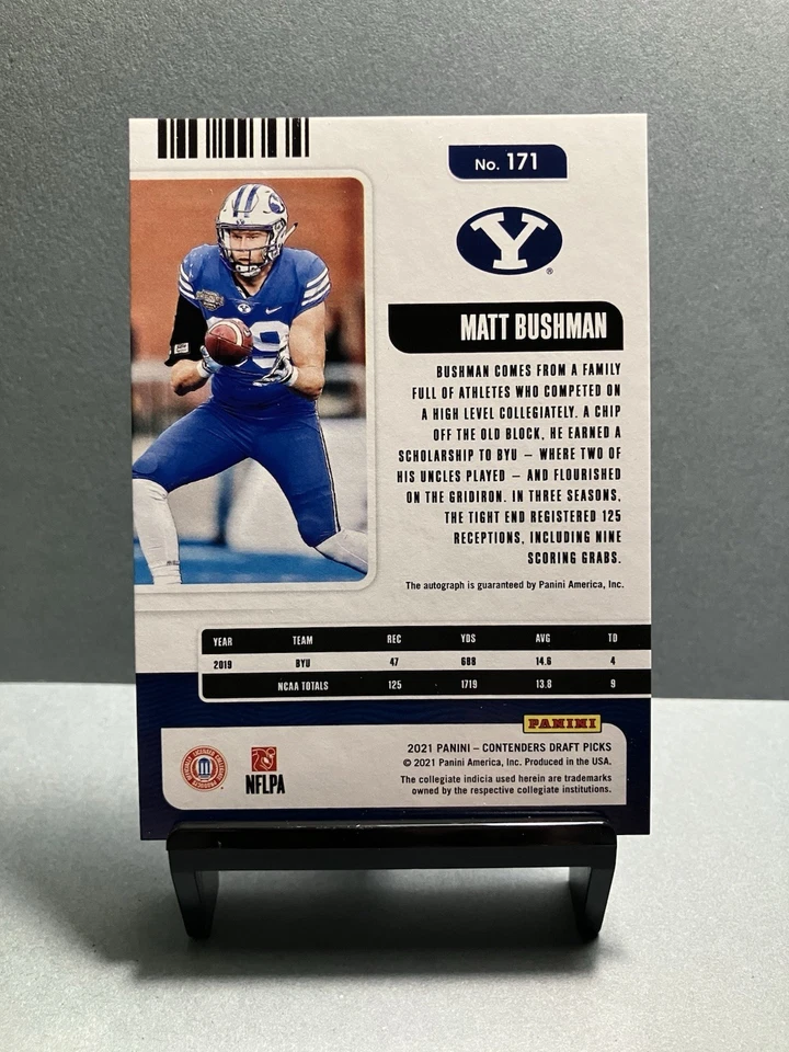 2021 MATT BUSHMAN Contenders Draft Picks Bowl Championship Ticket RC 05/10  - Image 2 of 2