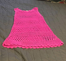 Kids Mumu Barbie Pink Barbie Crochet Cover-Up Dress Scalloped Sleeveless