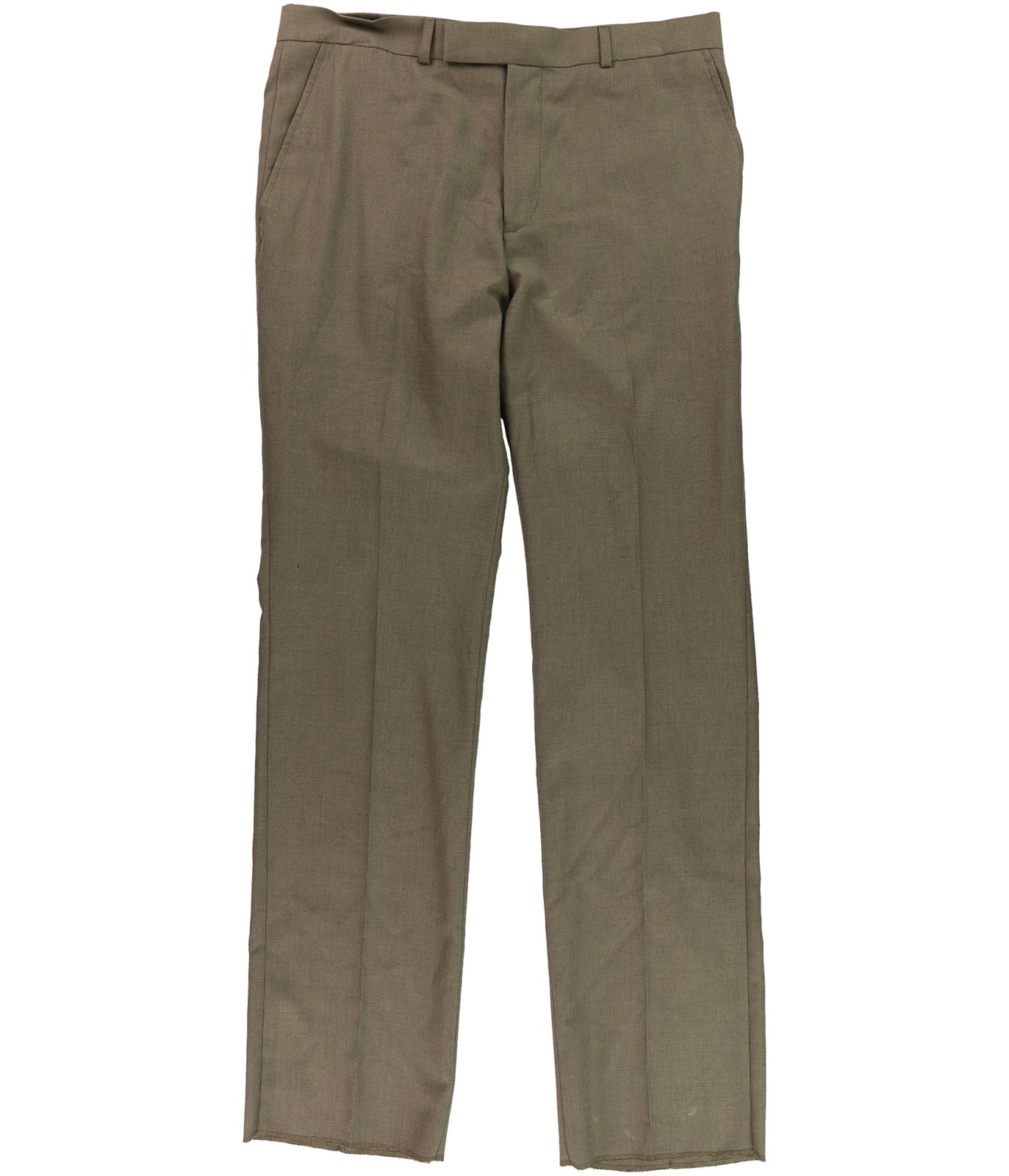 Kenneth Cole Mens Tan Tick Slim-fit Dress Pants Slacks Brown 35W x UnfinishedL 15290₽