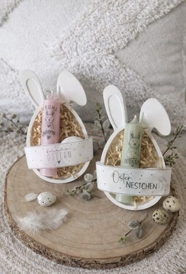 Geschenk Ostern, Osternest, Osterdeko, Osterkerze, Mitbringsel zu Ostern