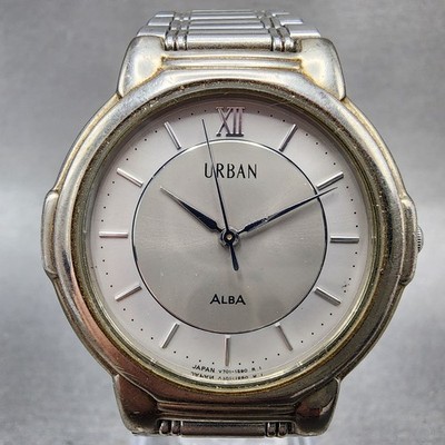 Seiko Alba Urban Watch Men 33mm Silver Dial Silver Tone V701-1480