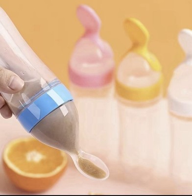 Cute Baby Food Squeeze Feeder, Silicone Baby Milk Bottle