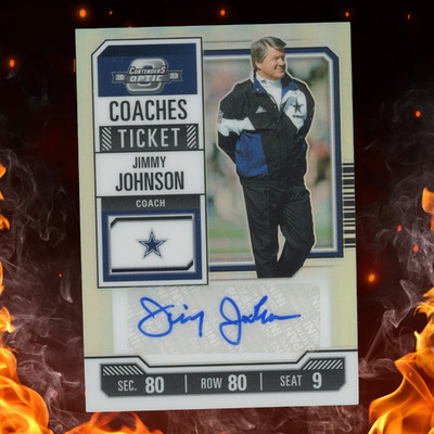 2023 Panini Contenders Optic JIMMY JOHNSON Coaches Ticket Auto /50 #CTA-JJN