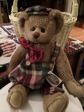 Ganz Cottage Collectible Bear. Dumpling. Bow Tie Overalls Hat. 1995. VTG. 18