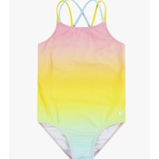 Hurley Girl's 8 Pink Flamingo Cross-Back One Piece Swimsuit L8-21