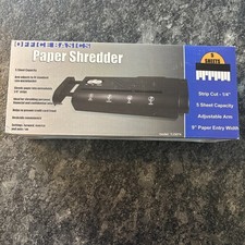 OFFICE BASICS PAPER SHREDDER 5 Sheet Strip-Cut DESKTOP, NEW IN BOX