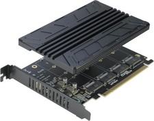 Quad NVMe PCIe Adapter, RIITOP 4-Port NVMe to PCI-e 4.0/3.0 x16 Controller Card